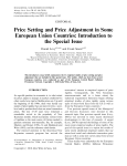 Price Setting and Price Adjustment in Some European Union