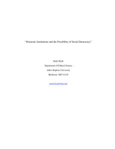 “Domestic Institutions and the Possibility of Social Democracy”