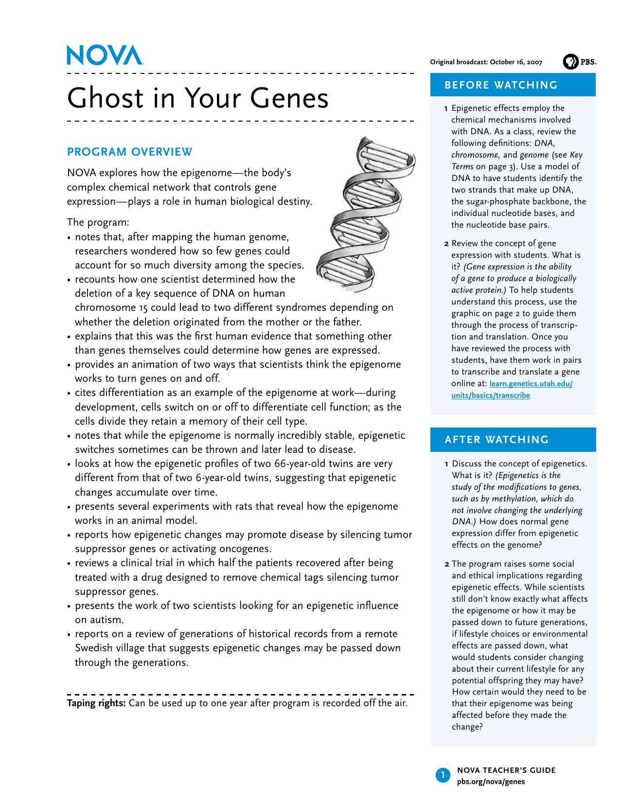 Nova Ghost In Your Genes Worksheet Answer Key Worksheet