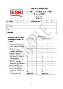 (Reading) (QCF) - English Speaking Board (International)