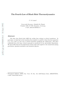 The Fourth Law of Black Hole Thermodynamics