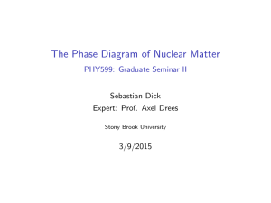 The Phase Diagram of Nuclear Matter