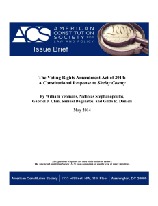 The Voting Rights Amendment Act of 2014: A Constitutional