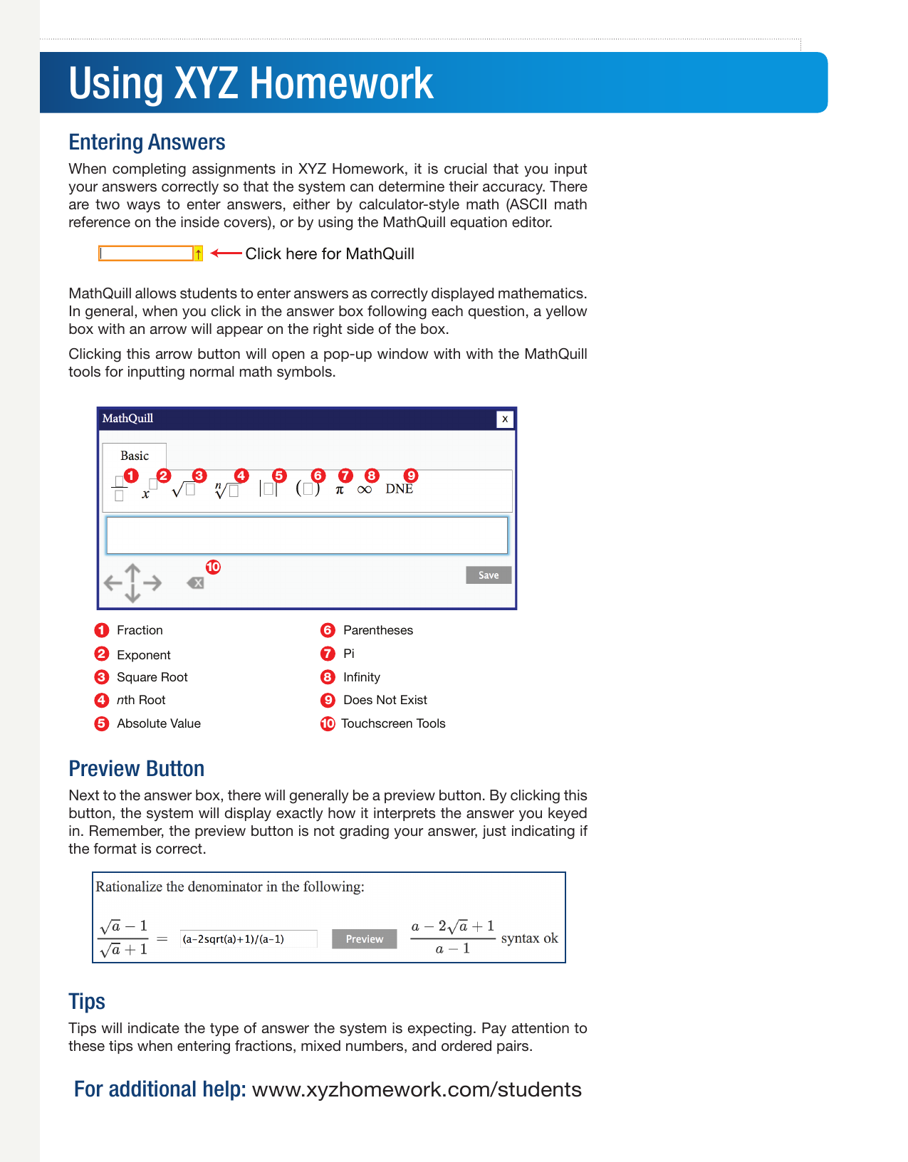 Using Xyz Homework