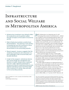 Infrastructure and Social Welfare in Metropolitan America