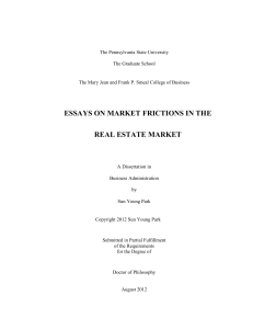 essays on market frictions in the real estate market