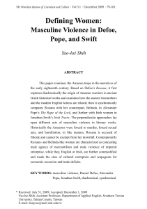Defining Women: Masculine Violence in Defoe, Pope, and Swift