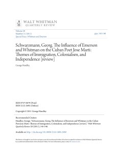 Schwarzmann, Georg. The Influence of Emerson and Whitman on