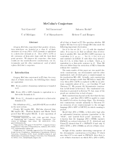 McColm`s Conjecture