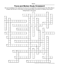 Force and Motion Study Crossword