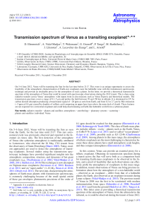Transmission spectrum of Venus as a transiting exoplanet⋆⋆⋆