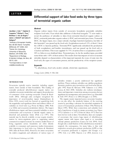 Differential support of lake food webs by three types of terrestrial