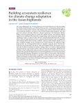 Building ecosystem resilience for climate change adaptation in the