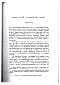 Macroeconomics in developing countries