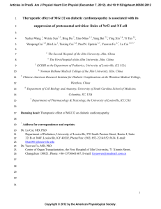 Therapeutic effect of MG132 on diabetic cardiomyopathy is