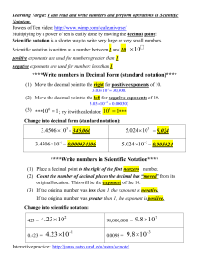 Write numbers in Decimal Form (standard notation)