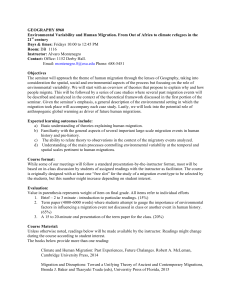 GEOGRAPHY 8960 Environmental Variability and Human Migration