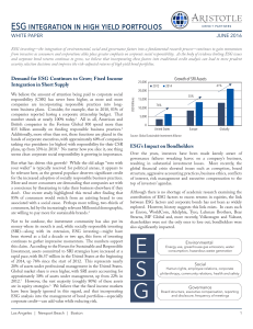 ESG integration in high yield portfolios