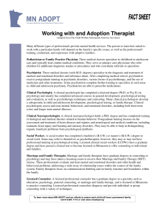 Working with an Adoption Therapist