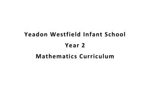 Yeadon Westfield Infant School Year 2 Mathematics Curriculum