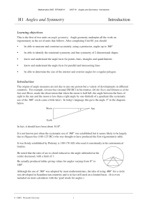 H1 Angles and Symmetry Introduction