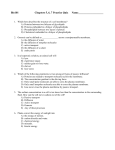 Bio101 Chapters 5, 6, 7 Practice Quiz Name