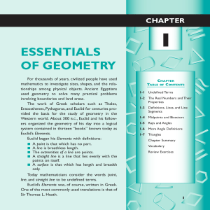 Chapter 1 Essentials of Geometry