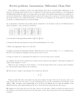 Review problems: Linearization, Differential, Chain Rule