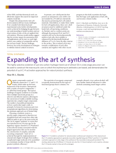 expanding the art of synthesis - Chemistry at Illinois