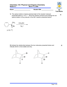 Chemistry 123: Physical and Organic Chemistry