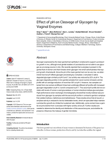 Effect of pH on Cleavage of Glycogen by Vaginal Enzymes