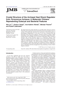 Crystal Structure of the Archaeal Heat Shock Regulator from