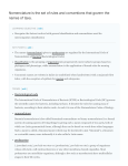 Nomenclature is the set of rules and conventions that