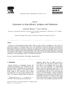 Liposomes in drug delivery