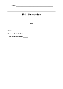 M1 - Dynamics - Mathematics with Mr Walters