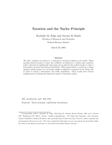 Taxation and the Taylor Principle