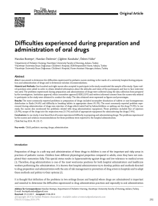 Difficulties experienced during preparation and administration of