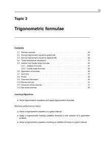 Trigonometric formulae