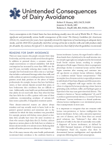 Unintended Consequences of Dairy Avoidance