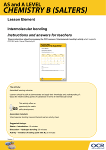 Intermolecular bonding - Teacher instructions - Lesson element