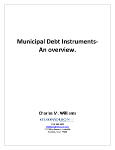 Municipal Debt Instruments- An overview.