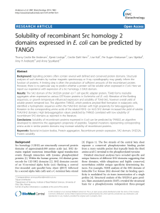 Solubility of recombinant Src homology 2 domains expressed in E