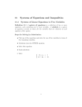11 Systems of Equations and Inequalities