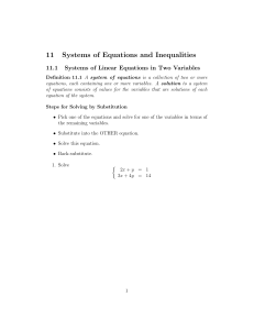 11 Systems of Equations and Inequalities