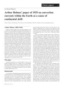 Arthur Holmes` paper of 1929 on convection currents within the