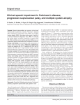 Clinical speech impairment in Parkinson`s disease, progressive
