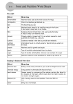 Food and Nutrition Word Sheets