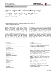 Mg-based compounds for hydrogen and energy storage