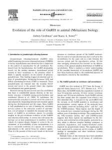 Evolution of the role of GnRH in animal (Metazoan) biology