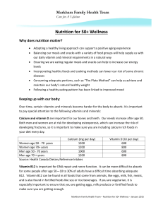 Nutrition for 50+ Wellness - Markham Family Health Team
